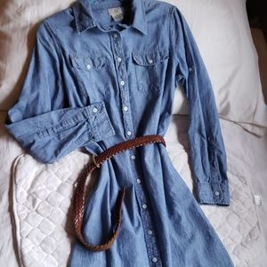 LL Bean shirt blue denim dress